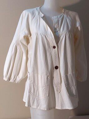 Isabel Marant Étoile Ivory Pullover Button Shirt/Jacket w/Front pockets Size: 2